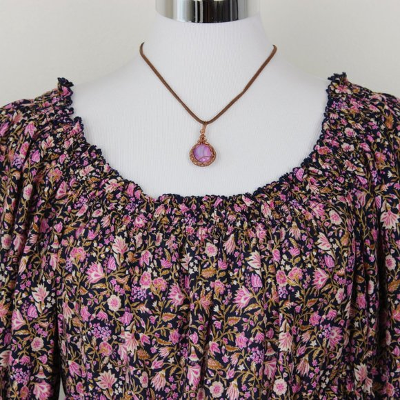 🛑SOLD🛑 NWT Old Navy Floral Puff Sleeve Round Neck Peplum Top Size Large - Picture 3 of 10